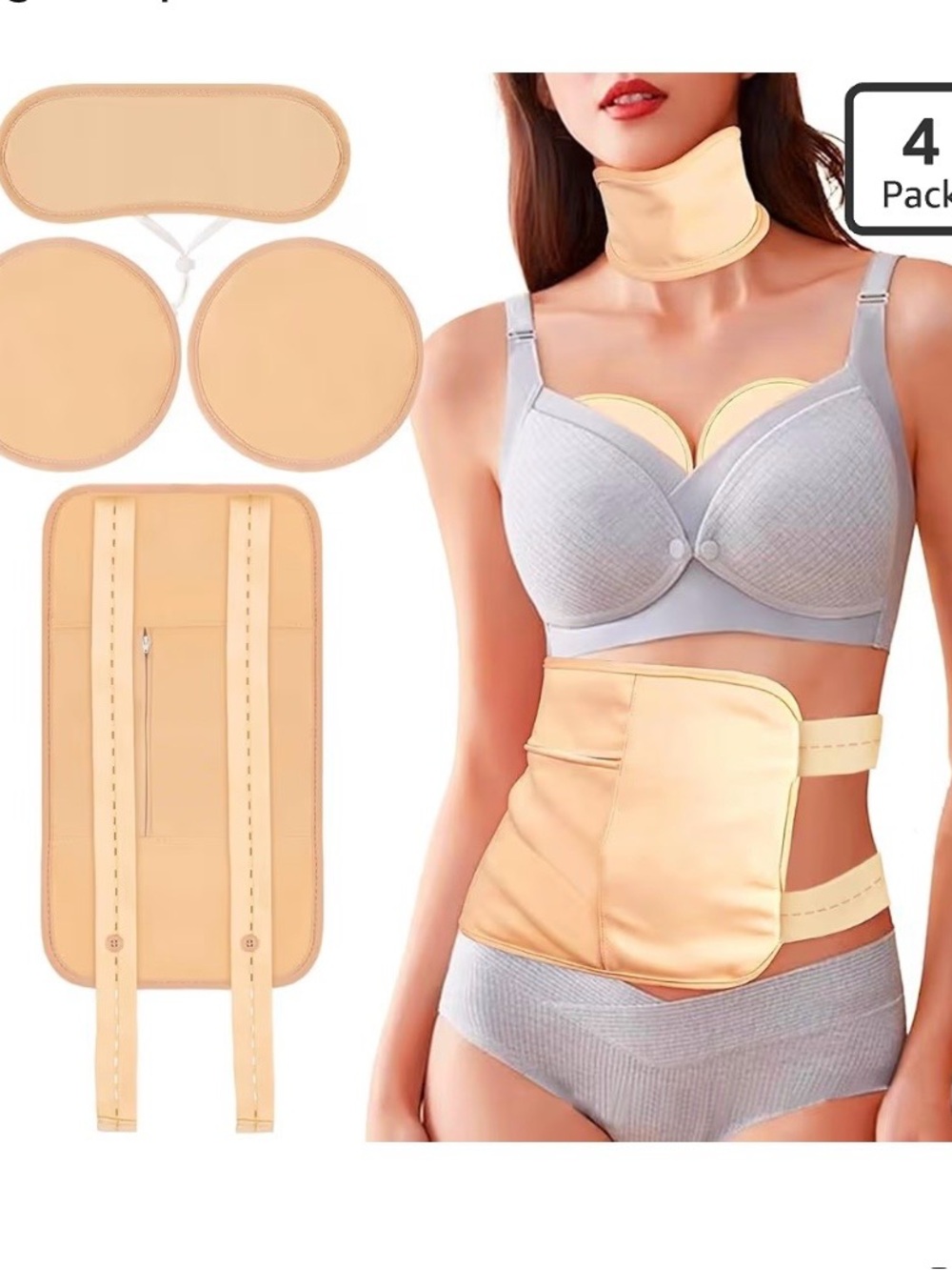 Castor oil compress set – 4-Piece Abdomen & Neck Pads